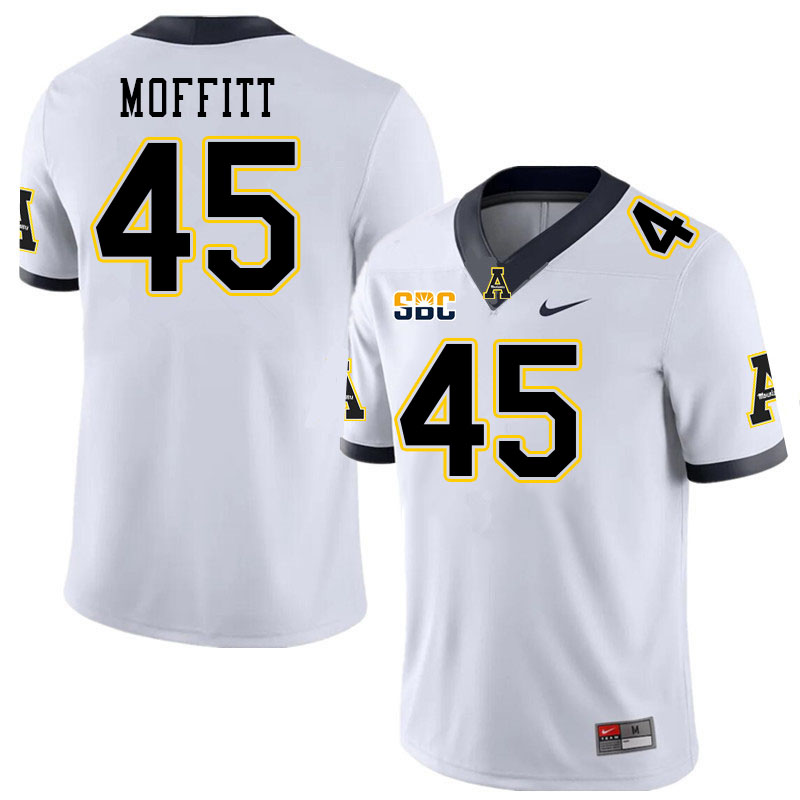 Men #45 Trevor Moffitt Appalachian State Mountaineers College Football Jerseys Stitched Sale-White - Click Image to Close